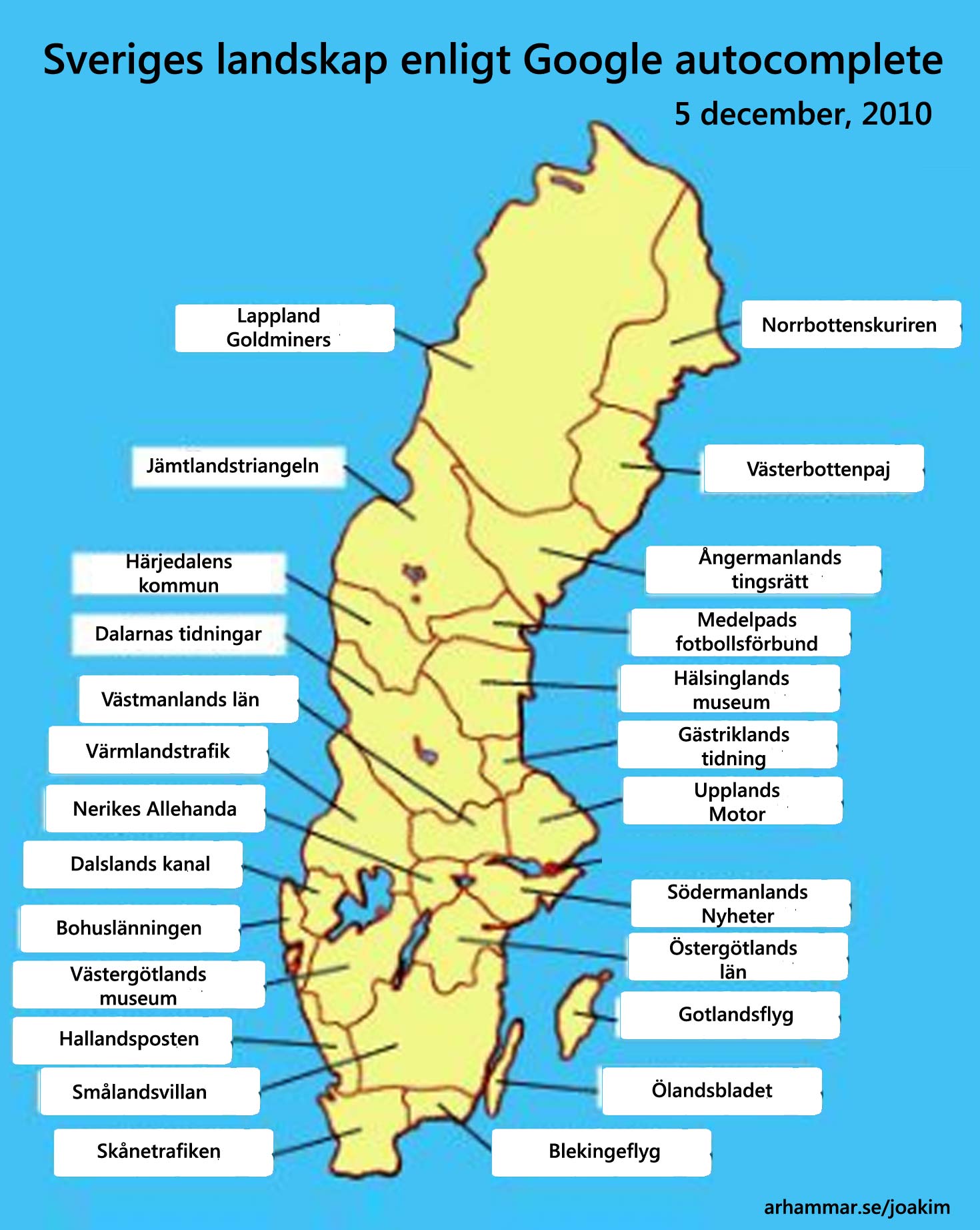 Sveriges landskap enligt Google « Det är Jocke som bloggar här ibland